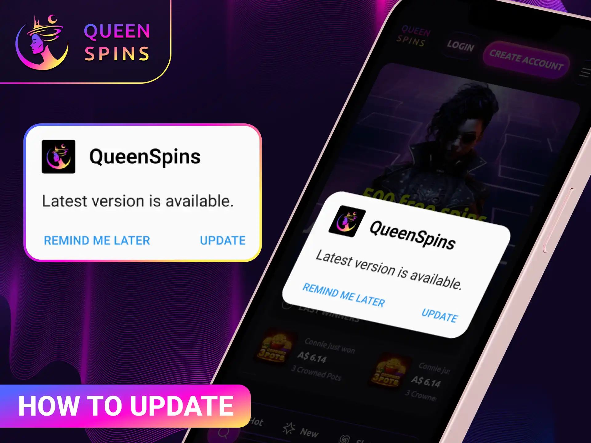 Learn how to update the QueenSpins app to the latest version easily.