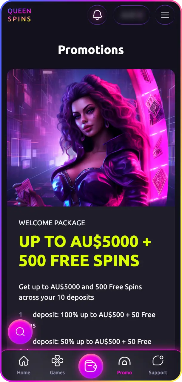 Select a welcome bonus that suits your playstyle at QueenSpins Australia.