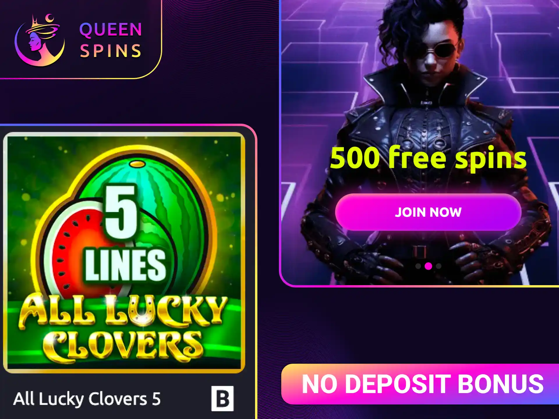 Claim the Queen Spins no deposit bonus to start playing without risk.