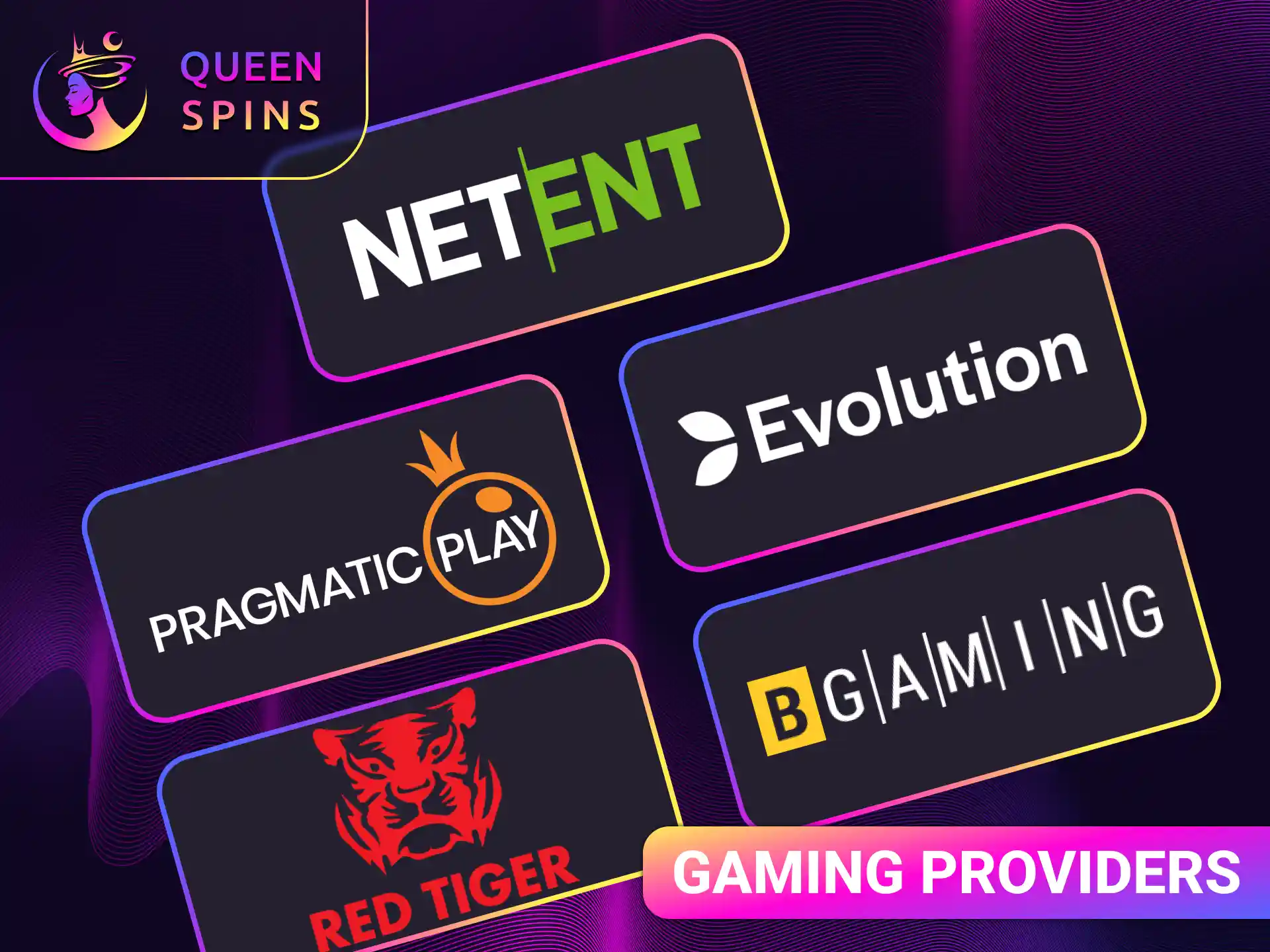 Explore world-class gaming providers that power the QueenSpins casino library.